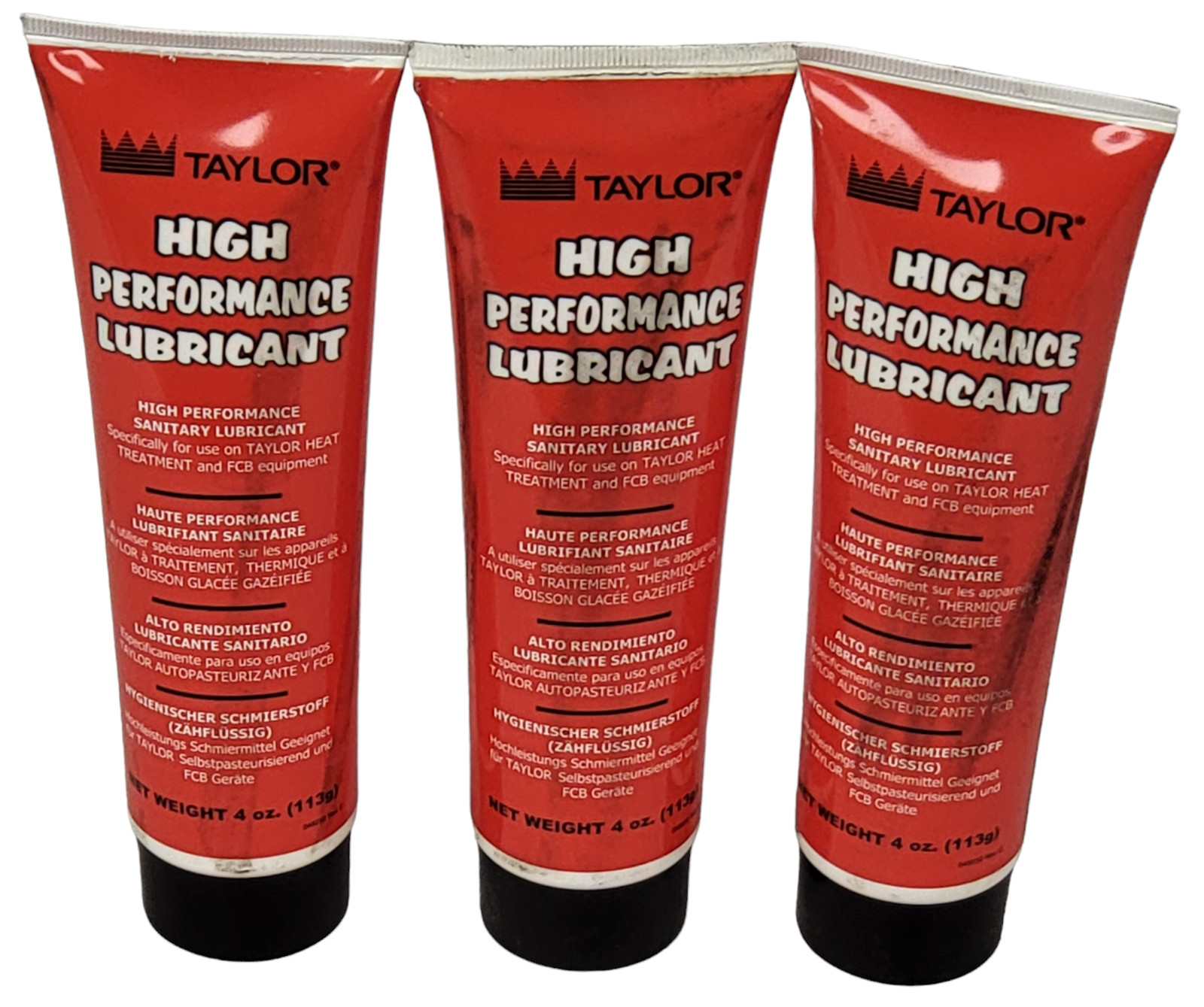 (x3 – 4 oz Tube) Taylor 048232 High Performance Soft Serve Red Lubricant Tube