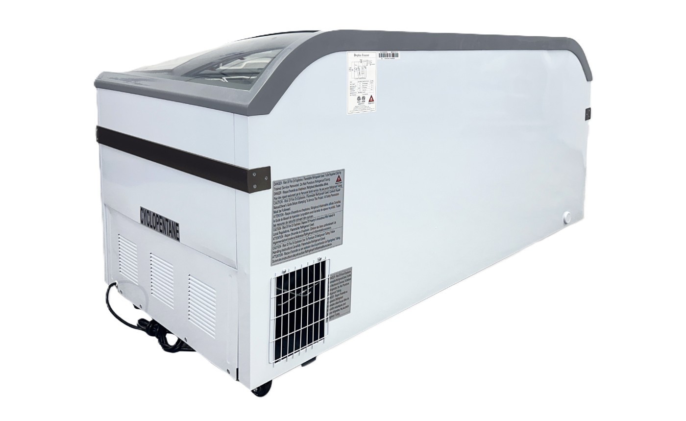 65″ Commercial Chest Freezer Glass Door Grocery Freezer Ice Cream Display NSF