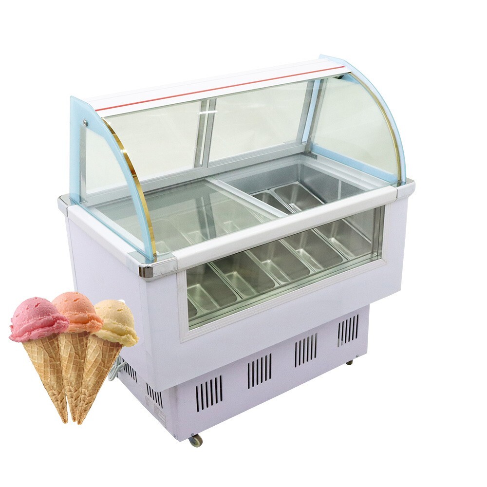 220V 12 Square Boxs Ice Cream Display Cabinet/Showcase/Freezer Single Volume2.5L