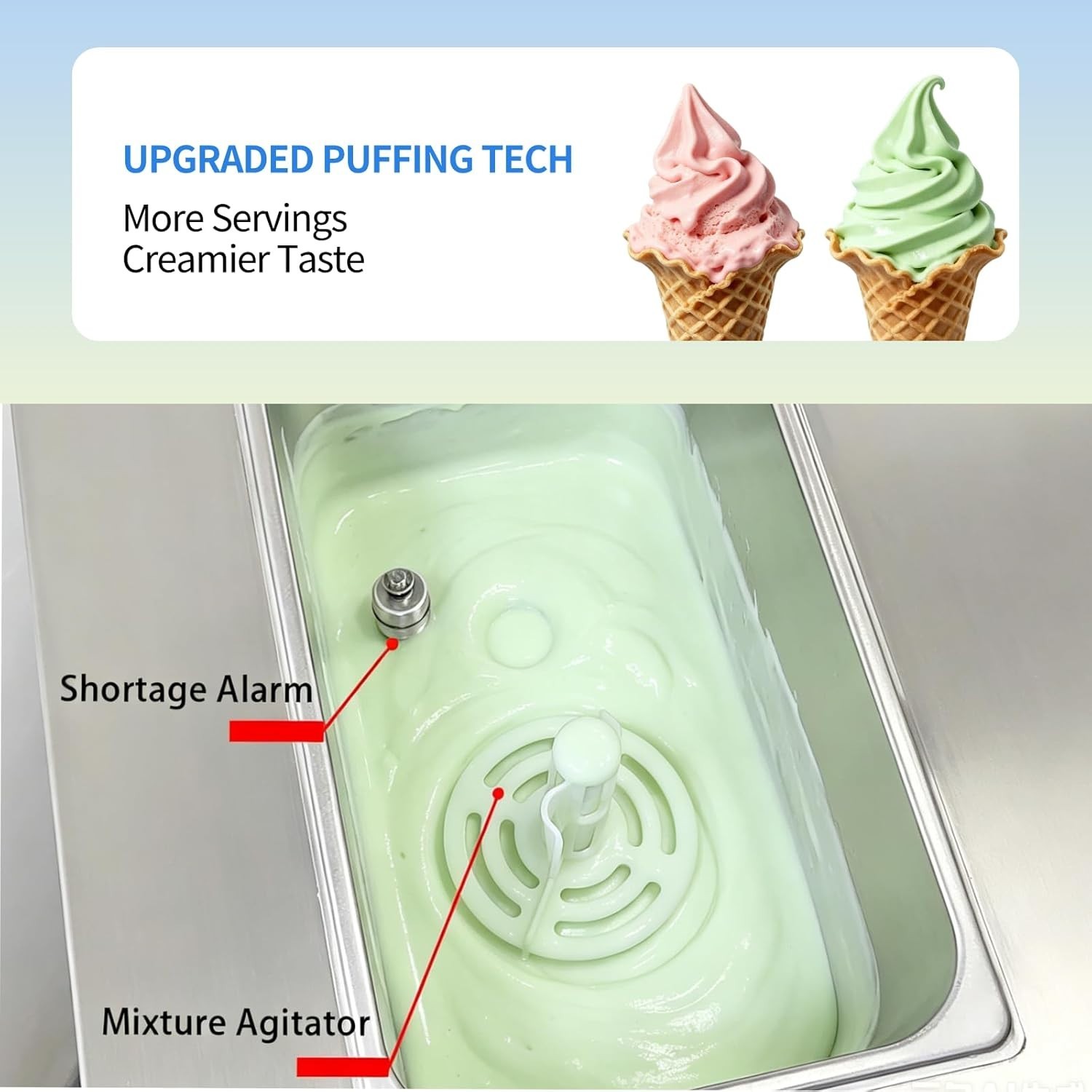 Kolice ETL Commercial Countertop 7 Flavors Soft Serve Ice Cream Maker Machine