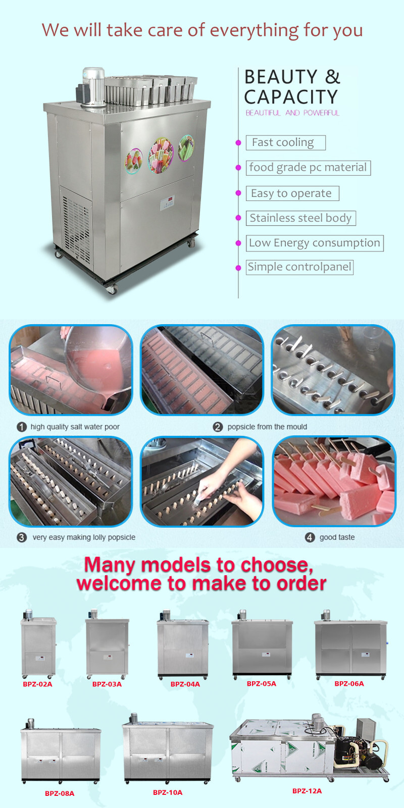 Kolice Commercial Brazilian 4 Slim Mold Ice Popsicle Machine,Ice Lollipop maker