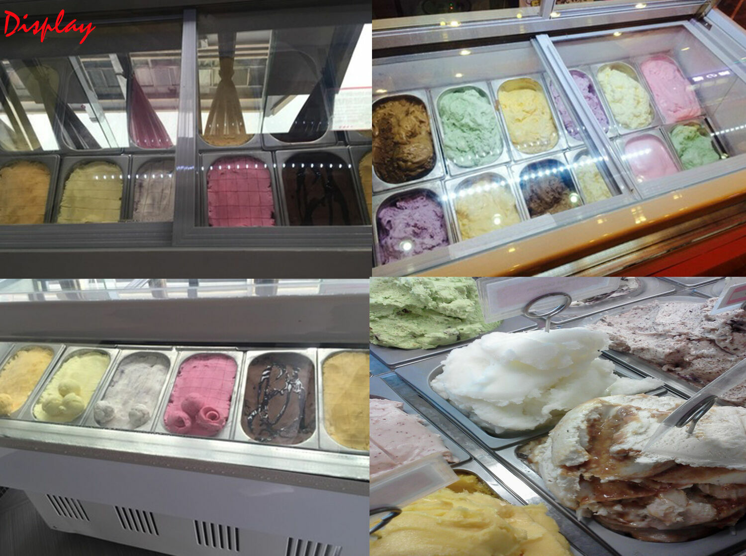 Commercial Hard Ice Cream Showcase Cabinet Freezer Display 220V 12-pans 47.2″ L