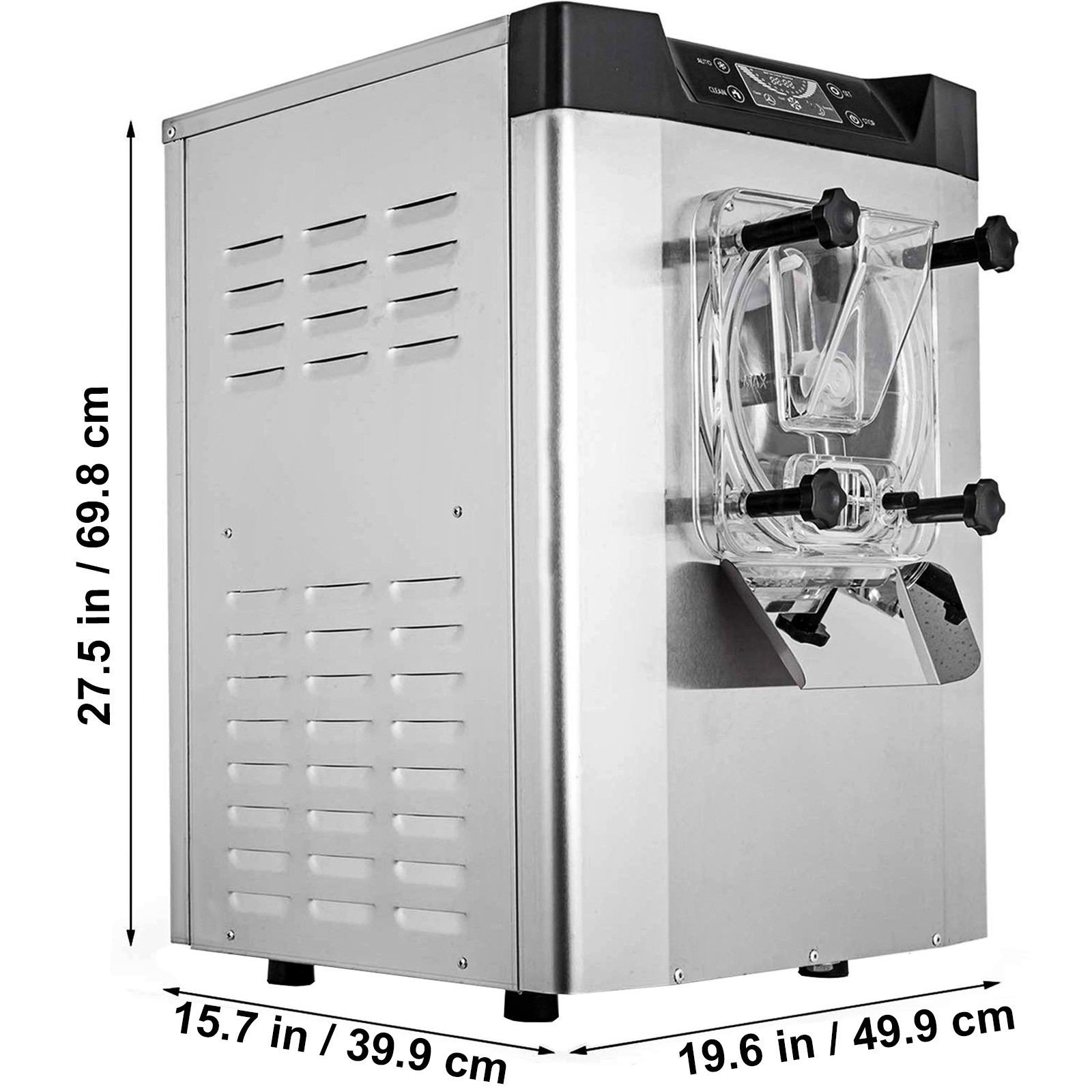 VEVOR 20L/H Frozen Hard Ice Cream Machine LCD Display Commercial Yogurt Maker