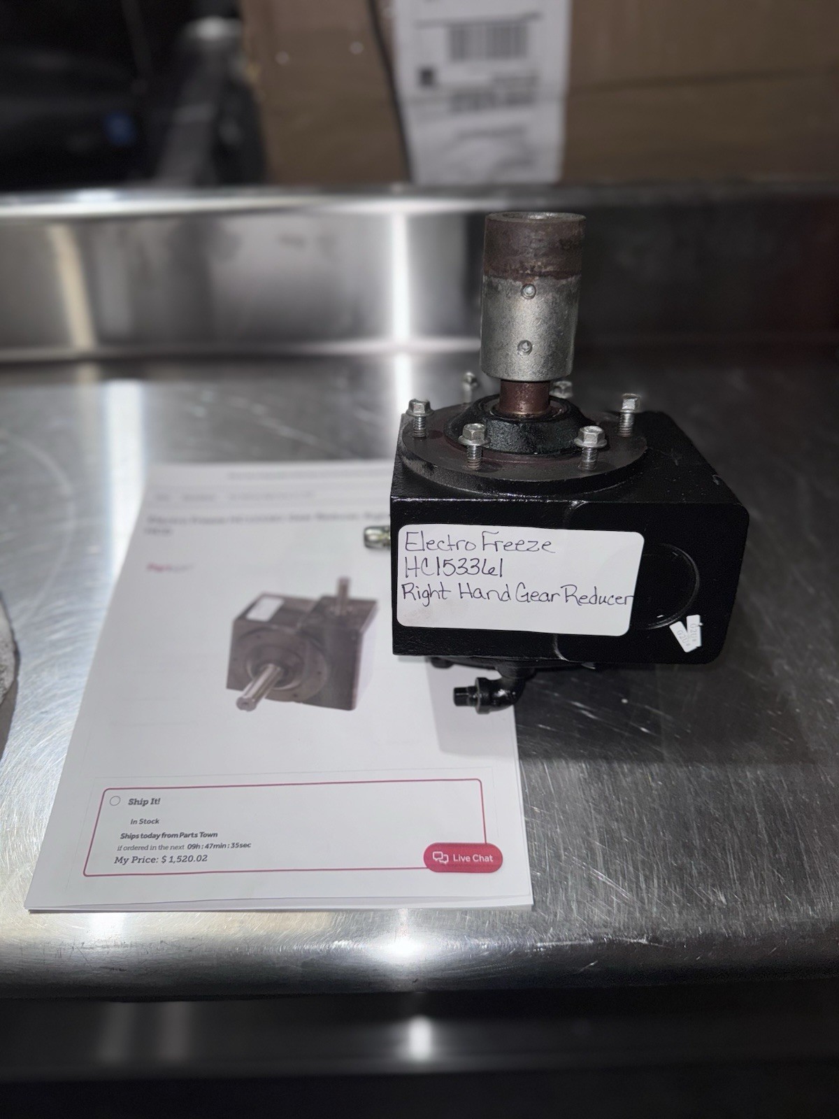 Electro Freeze – WINSMITH HC153361 Gear Reducer, Right Hand W/Coupling HC111780