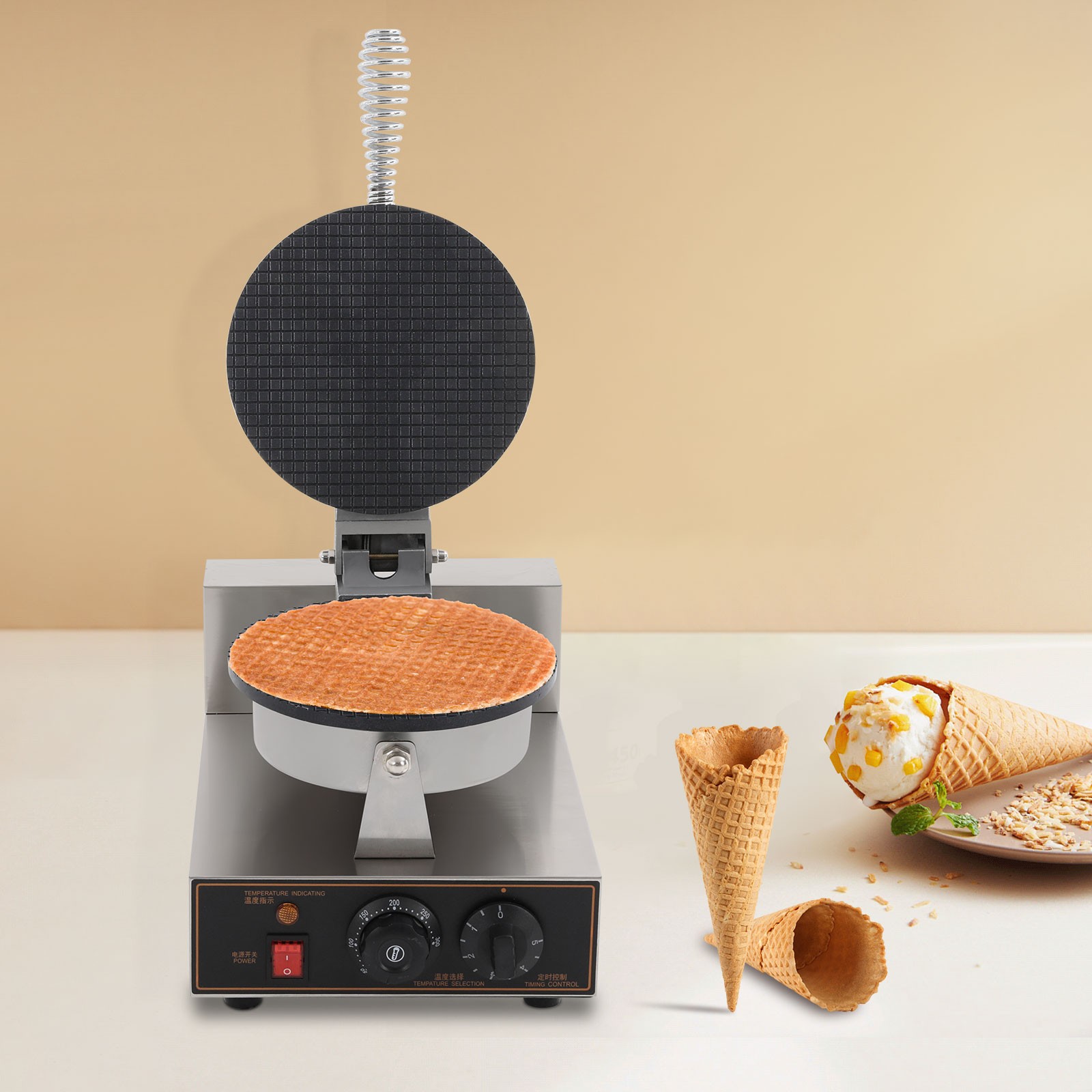 Ice Cream Cone Machine Electric Egg Roll Commercial Mold Ice Cream Cone Maker