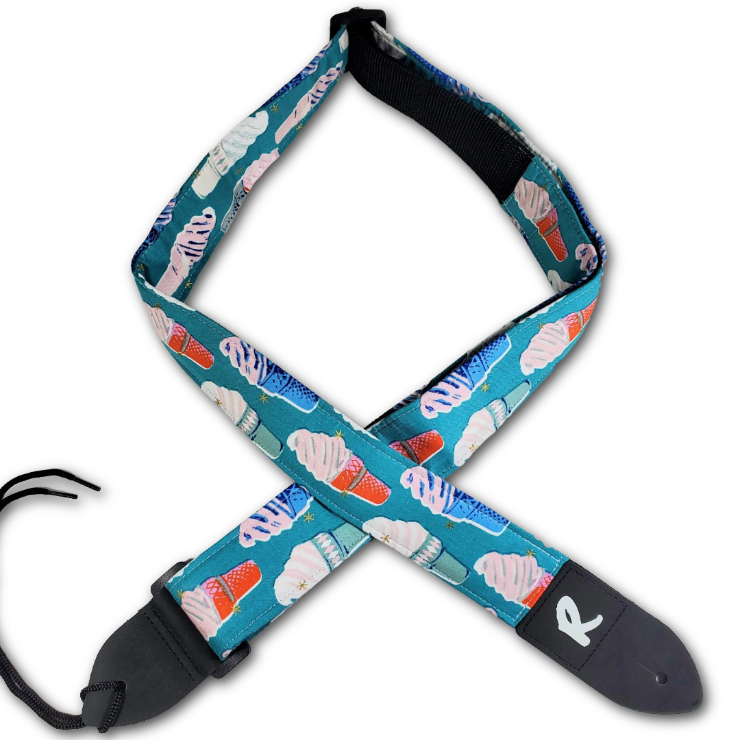 Ice Cream Cone Guitar Strap- Ice Cream Guitar Strap – Soft Serve Ice Cream