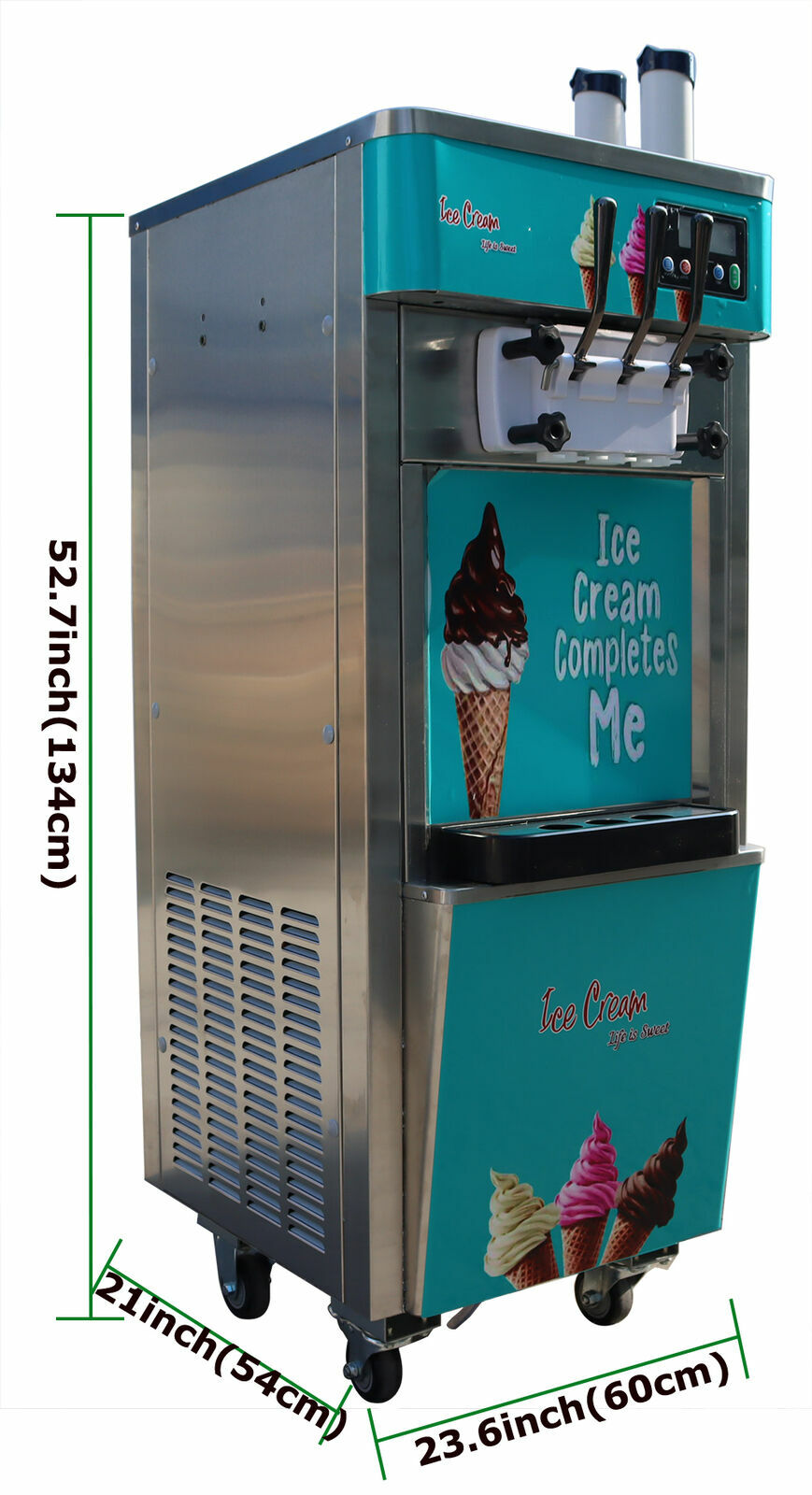 110V 1800W Ice Cream Machine Soft Sundae Cone Ice Cream Machine 2.4HP Heavy Duty