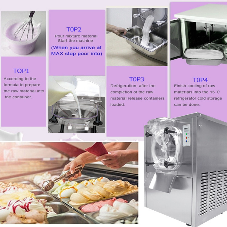 Kolice Commercial Gelato Hard Ice Cream Machine,Italian Water Ice Maker-15L