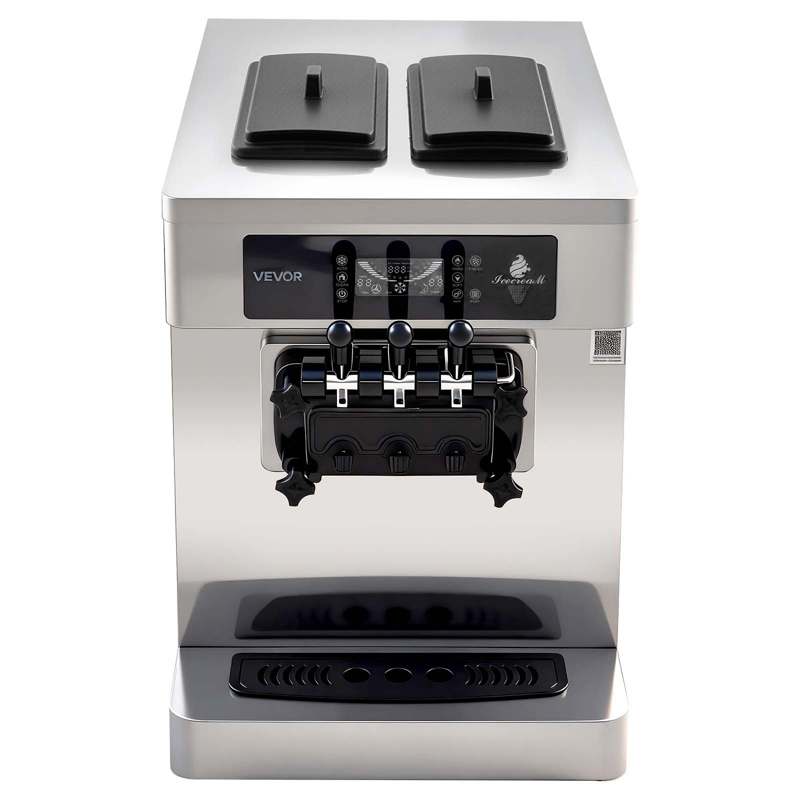 VEVOR Commercial Ice Cream Machine 2200W 3-Flavor Soft Serve Ice Cream Maker