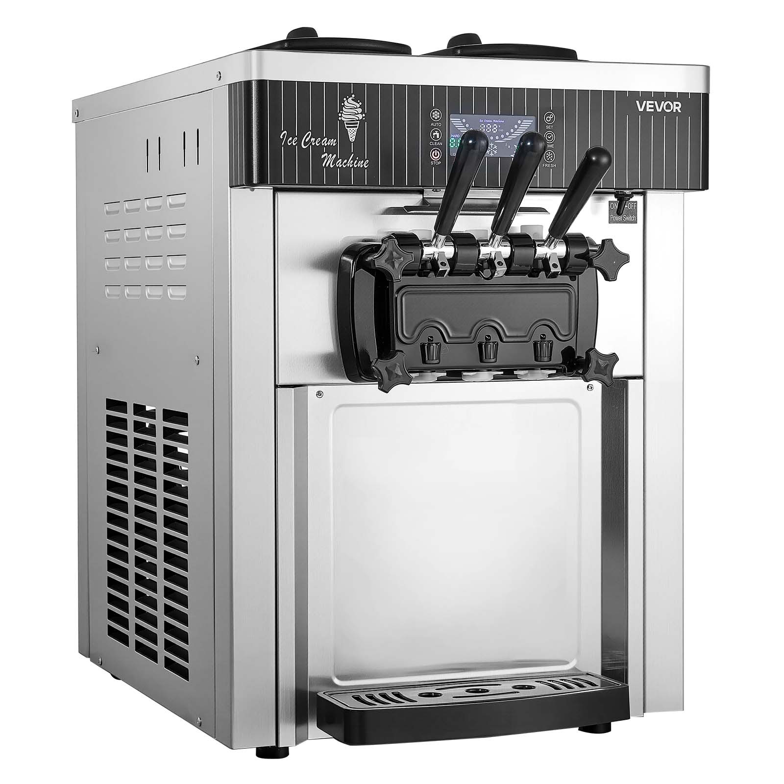 VEVOR Commercial Ice Cream Machine 2200W Pre-Cooling Ice Cream Maker 3 Flavors