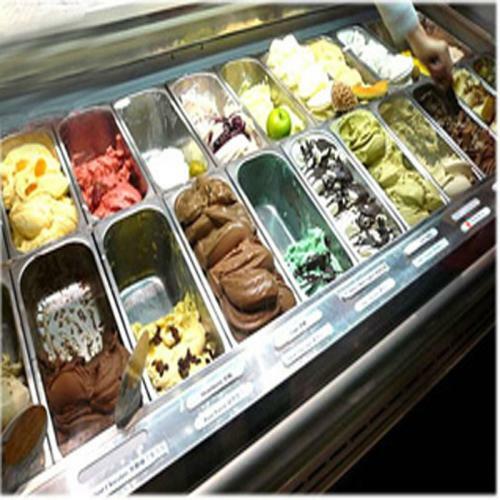 12 Pans Ice Cream Showcase LED Light Gelato Serve Hard Ice Cream Machine 220v