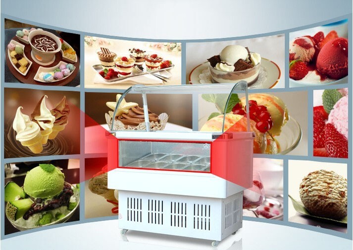 220V 12 Square Boxs Ice Cream Display Cabinet/Showcase/Freezer Single Volume2.5L
