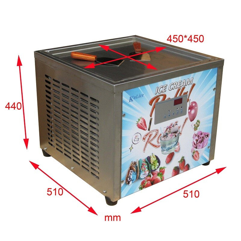 USA Kolice Countertop fried ice cream machine 18″X18″ square pan-auto defrost