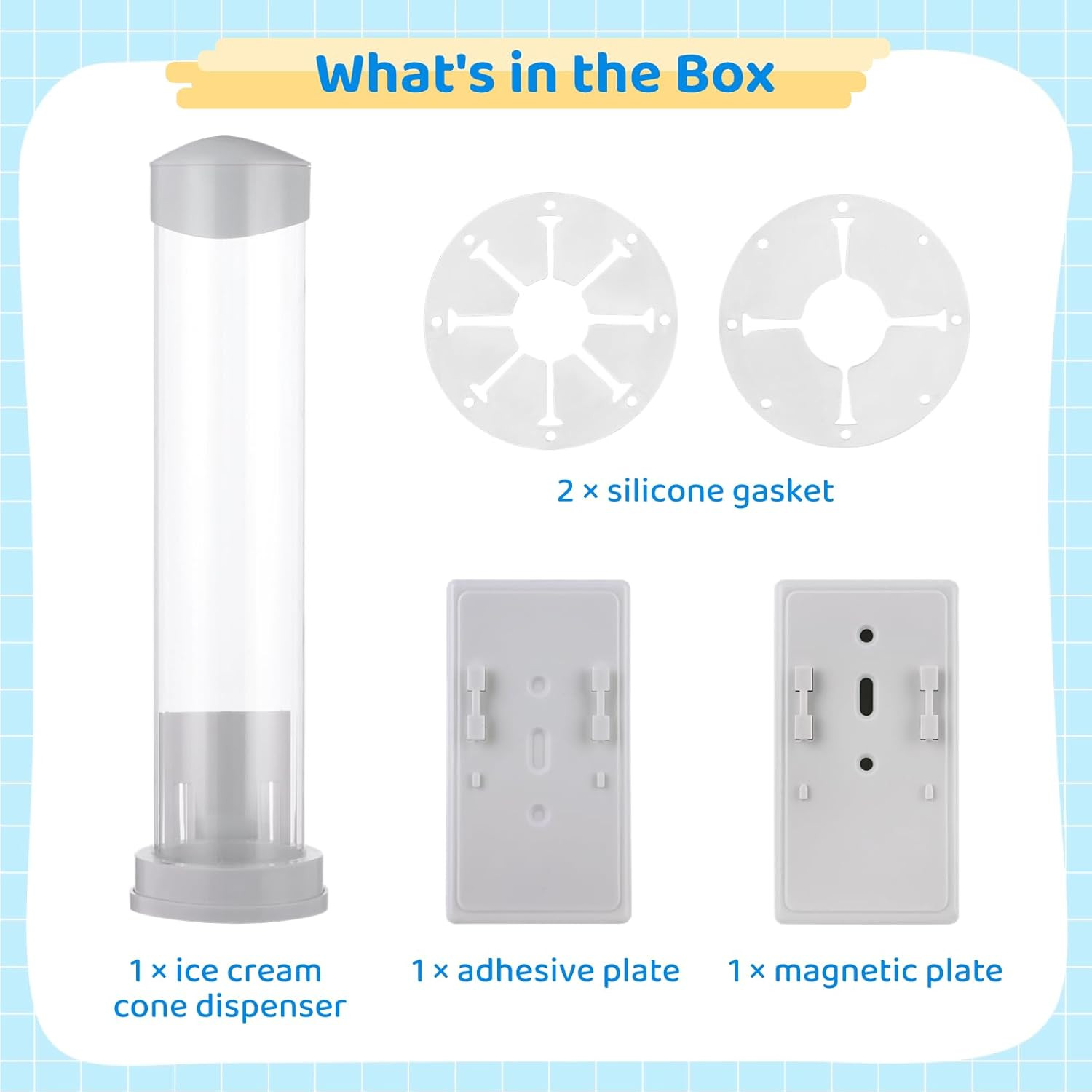16” Resturant Ice Cream Cone Dispenser (Commercial), Fit for Most Cone & Waffle