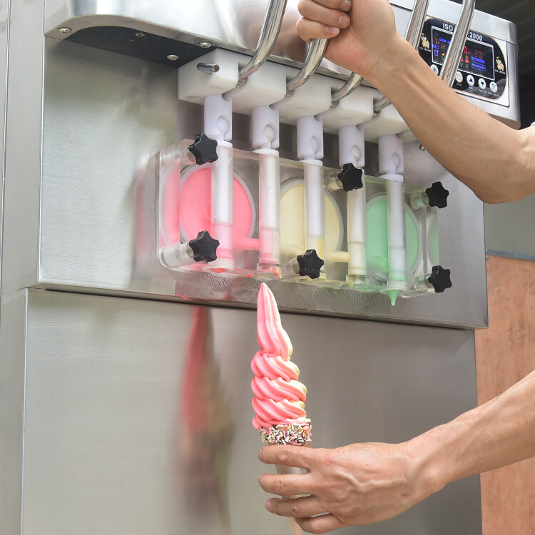 Kolice Commercial 3+2 Mixed Flavors Yogurt Soft Ice Cream Maker Machine-ETL