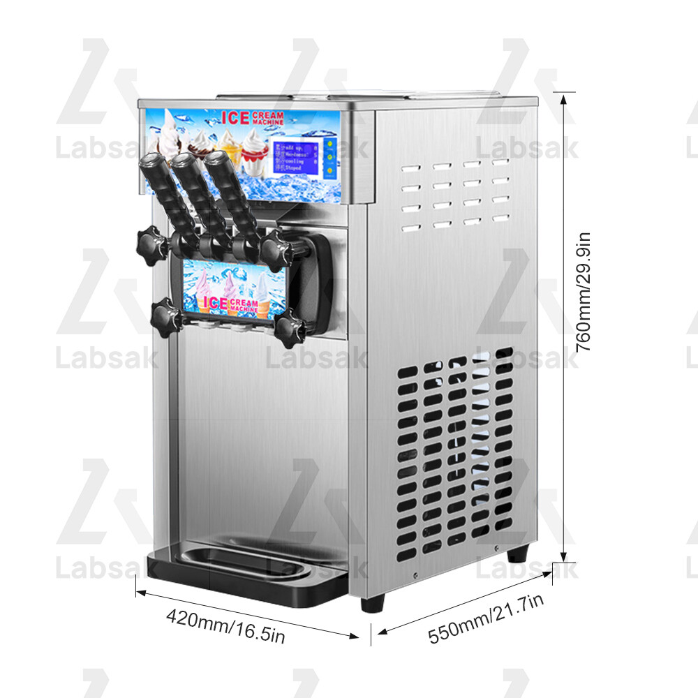 Soft Serve Ice Cream Machine Commercial Mix Flavor Soft Hard Ice Cream Cone