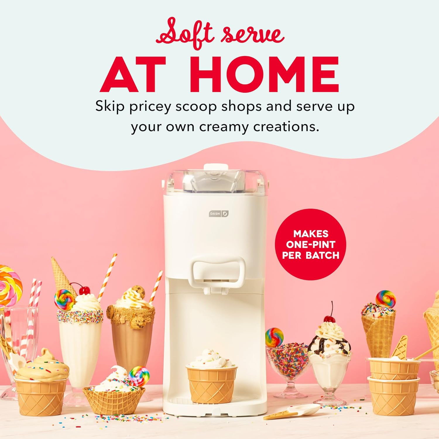 Dash Soft Serve Ice Cream Machine – Frozen Dessert Machine for Soft Serve, Froyo