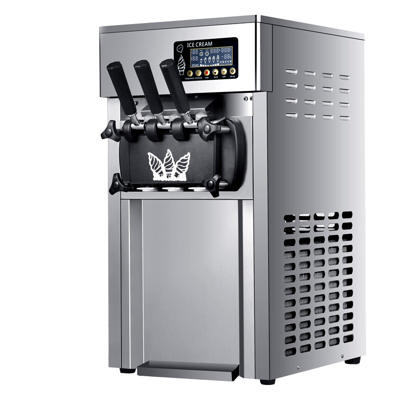 TECHTONGDA 3 Flavor Soft Serve Ice Cream Machine Countertop Ice-cream Cone 1200w