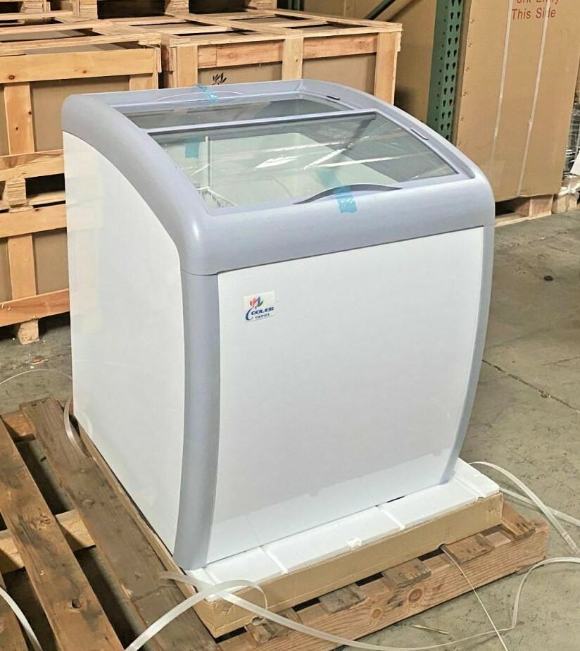 NEW 26″ Ice Cream Gelato Chest Freezer Refrigerator Top Glass Mini Bunker NSF