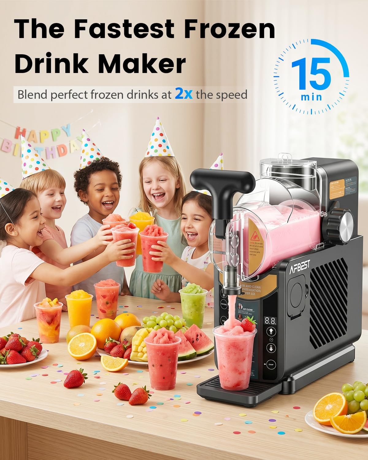 68 Oz Slushie Machine Soft Serve Ice Cream Milkshak Frozen Drink 5 Preset Modes