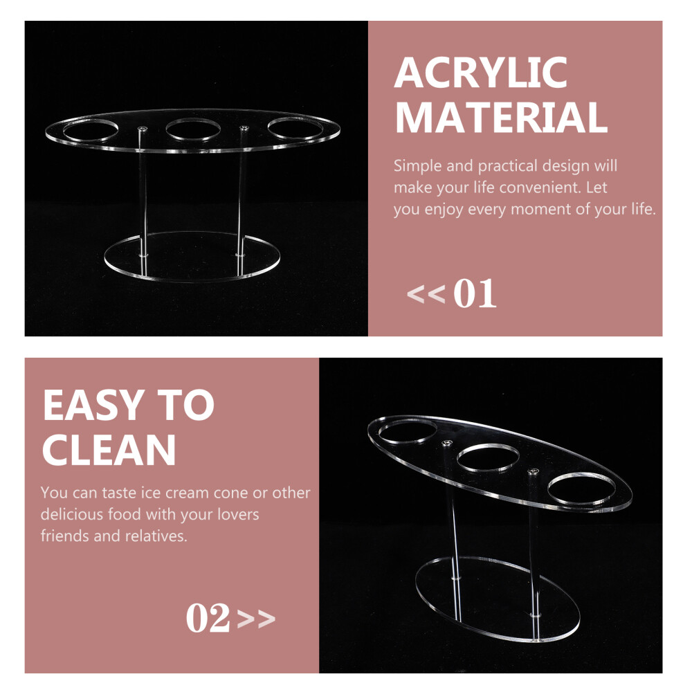 Acrylic Ice Cream Display Rack Sushi Roll Display Stand DIY Cone Holder