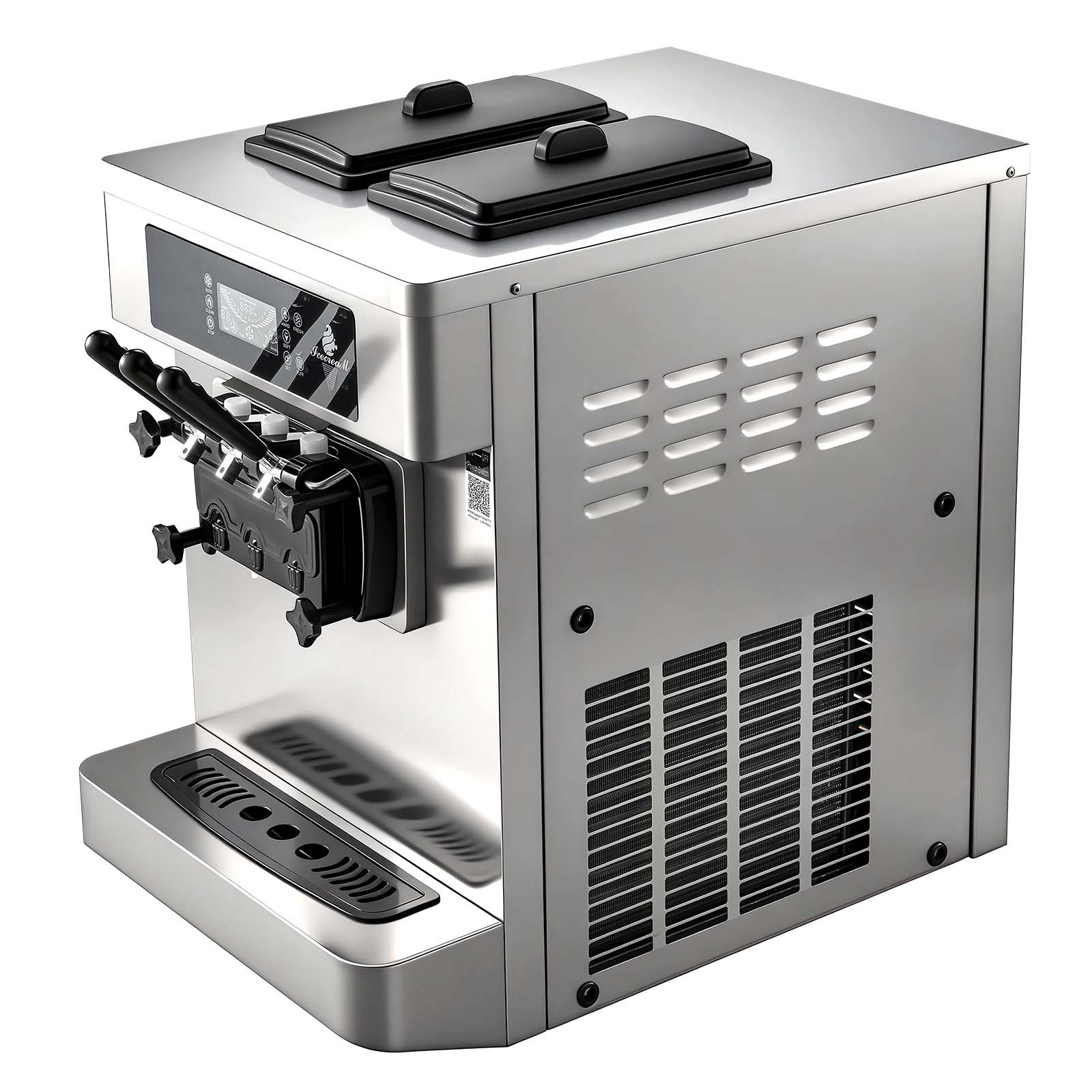 Uimoso Commercial Soft Serve Ice Cream Maker 2200W with 3 Flavors