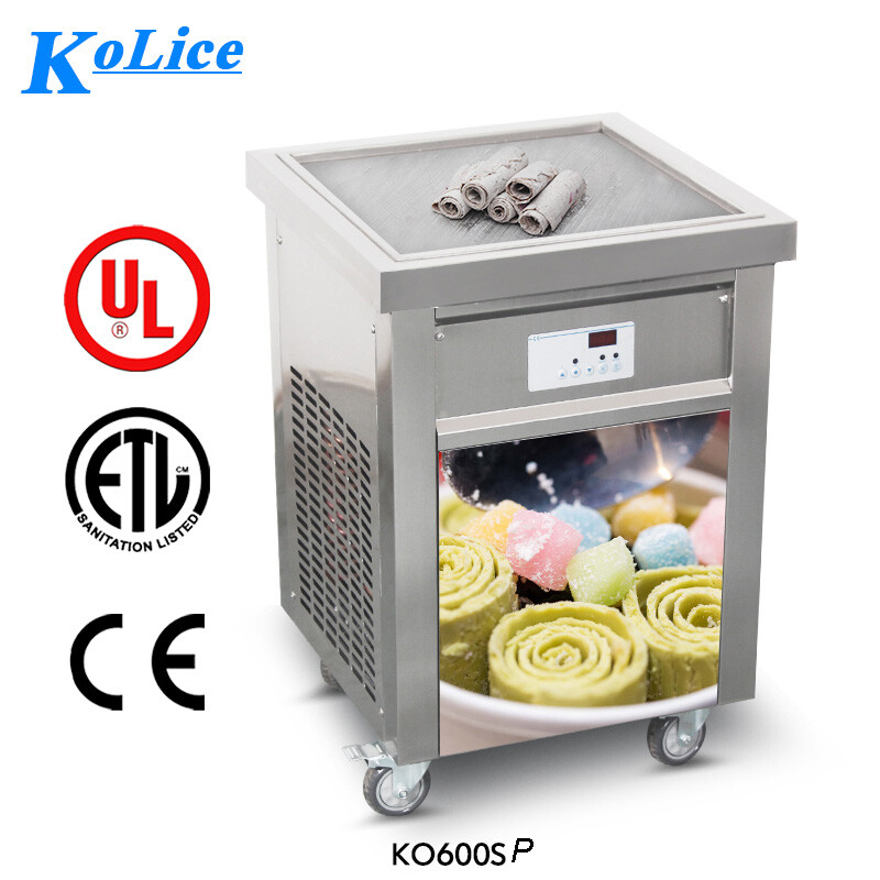 Kolice Commercial Fry Ice Cream Roll Machine-ETL,21″x21″ Square Pan,Auto Defrost