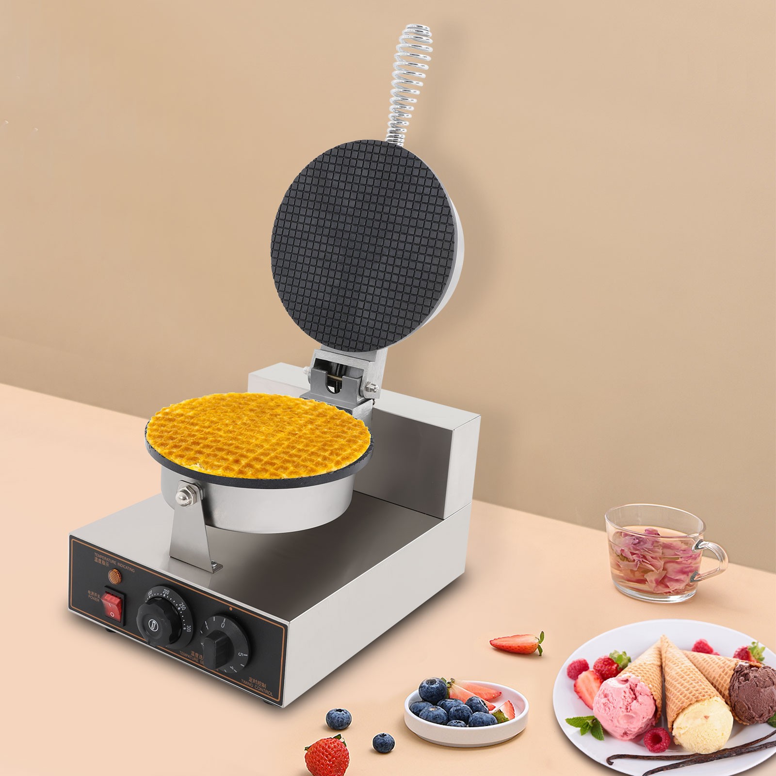 Ice Cream Cone Machine Electric Egg Roll Commercial Mold Ice Cream Cone Maker