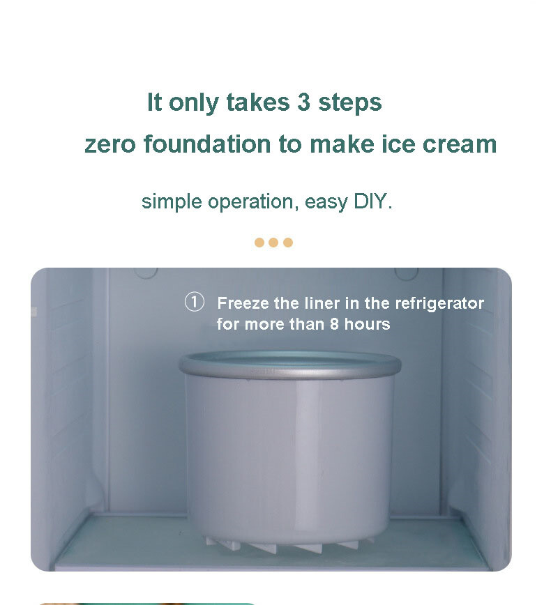 Electric Ice Cream Maker Mini Household Fruit Kitchen Machine Kids DIY 220V