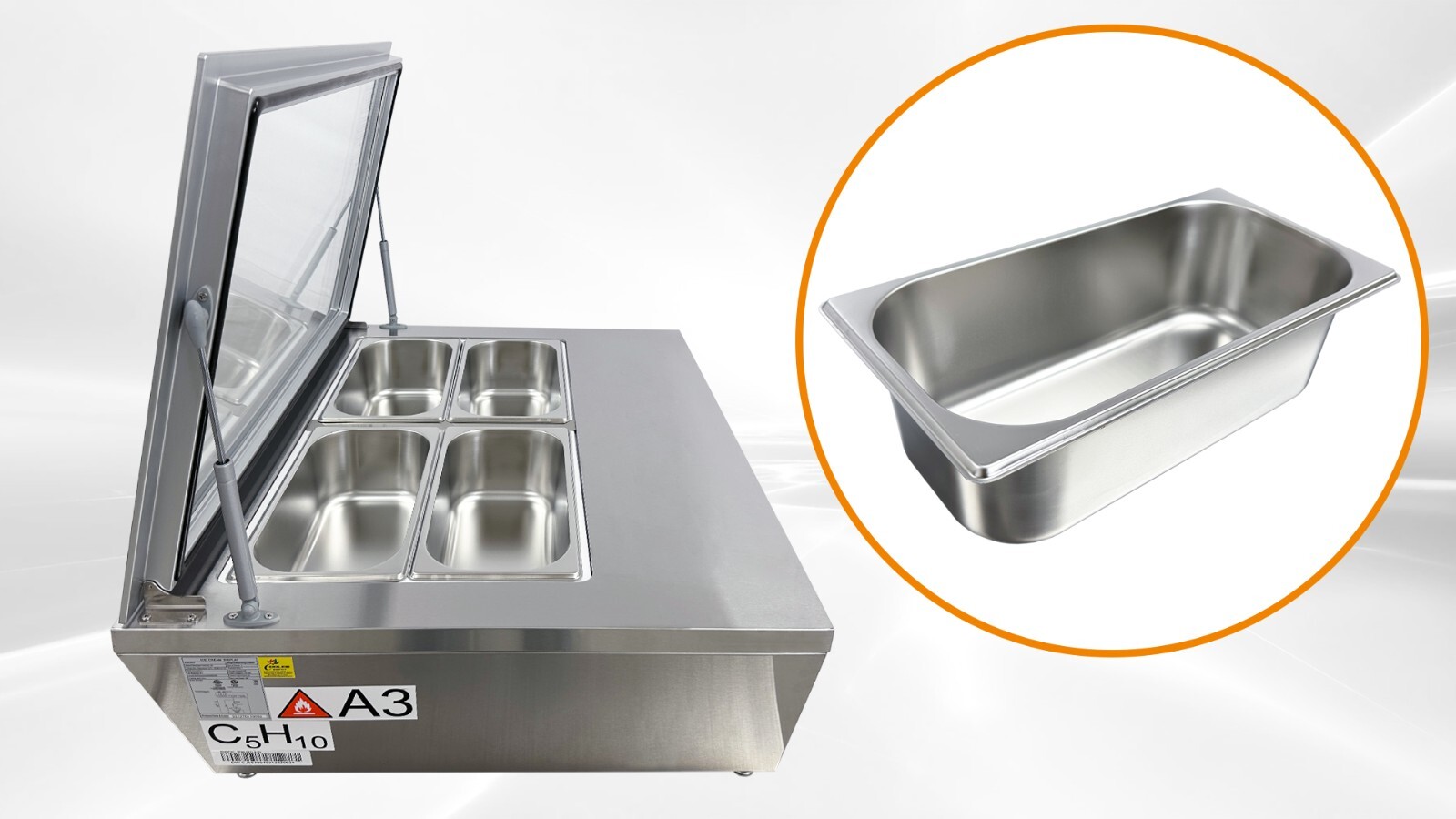 NEW 4 Pan Gelato Ice Cream Freezer Display Showcase Countertop Server NSF