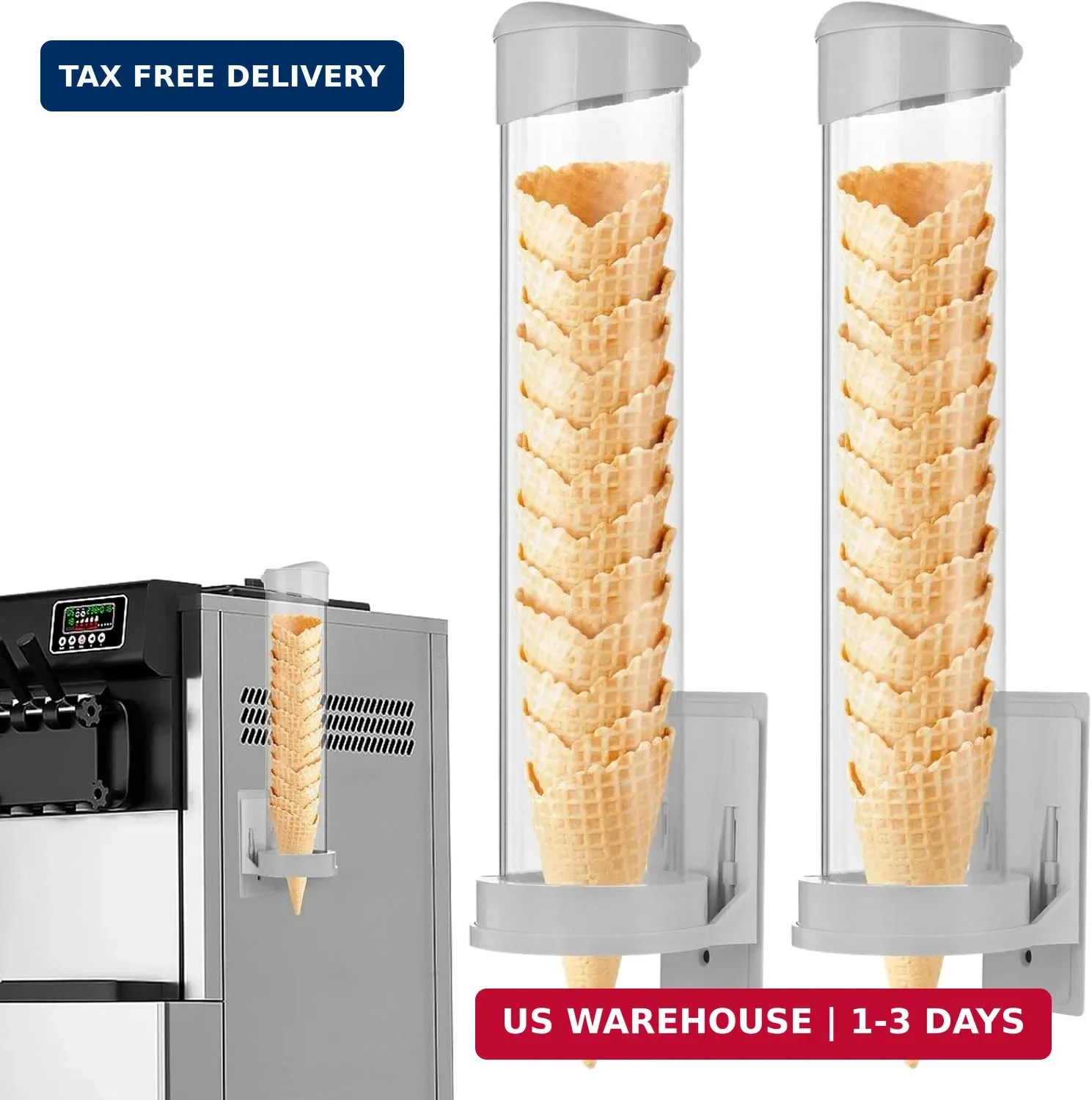 2PCS 16” Resturant Ice Cream Cone Dispenser (Commercial), Fit for Most Cone & W