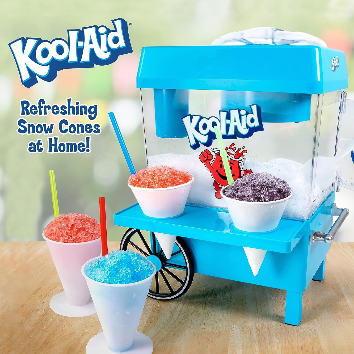 Nostalgia Kool-Aid Snow Cone Shaved Ice Machine – Retro Table-Top Slushie Machin
