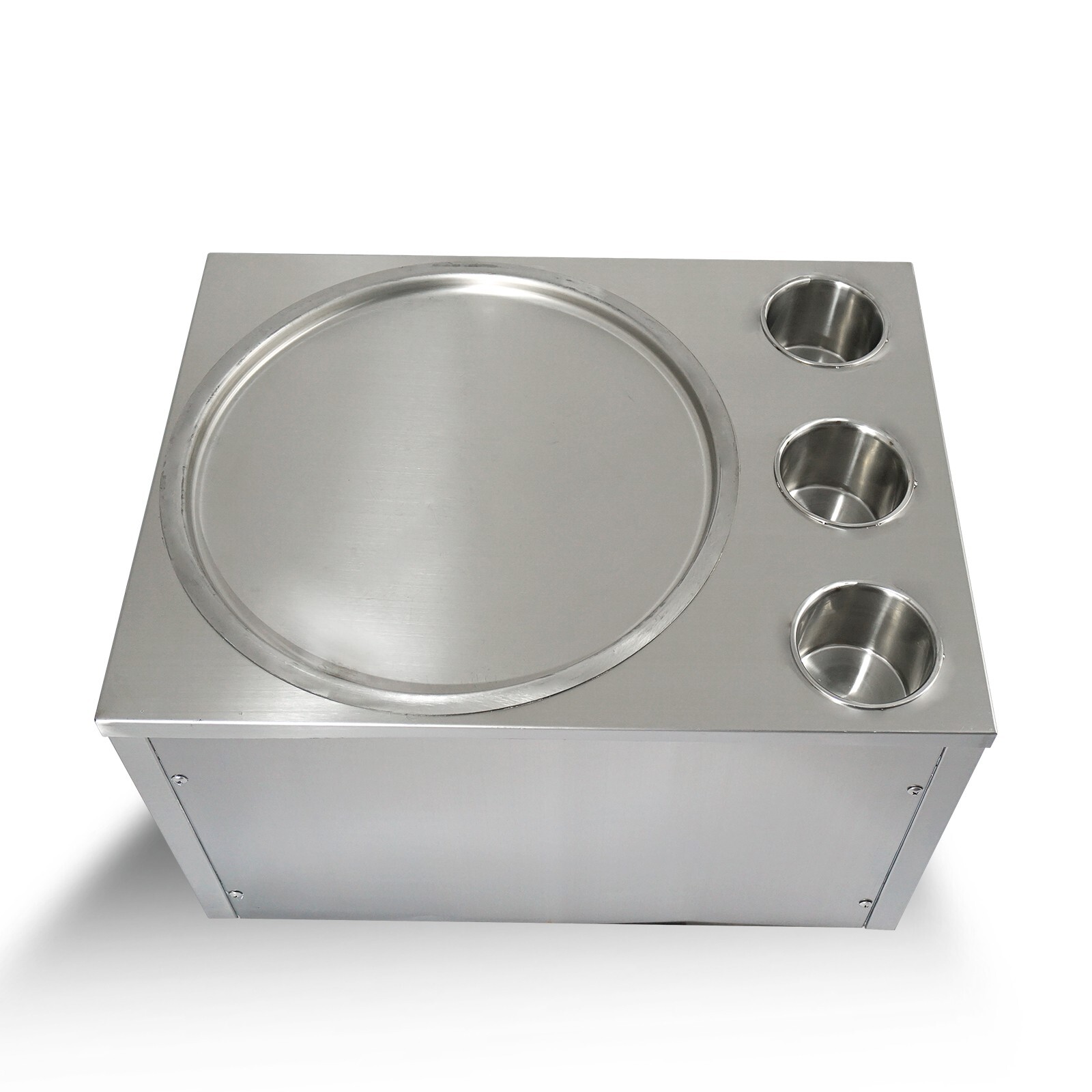 USA Kolice Commercial tabletop round pan rolled ice cream machine with 3 buckets