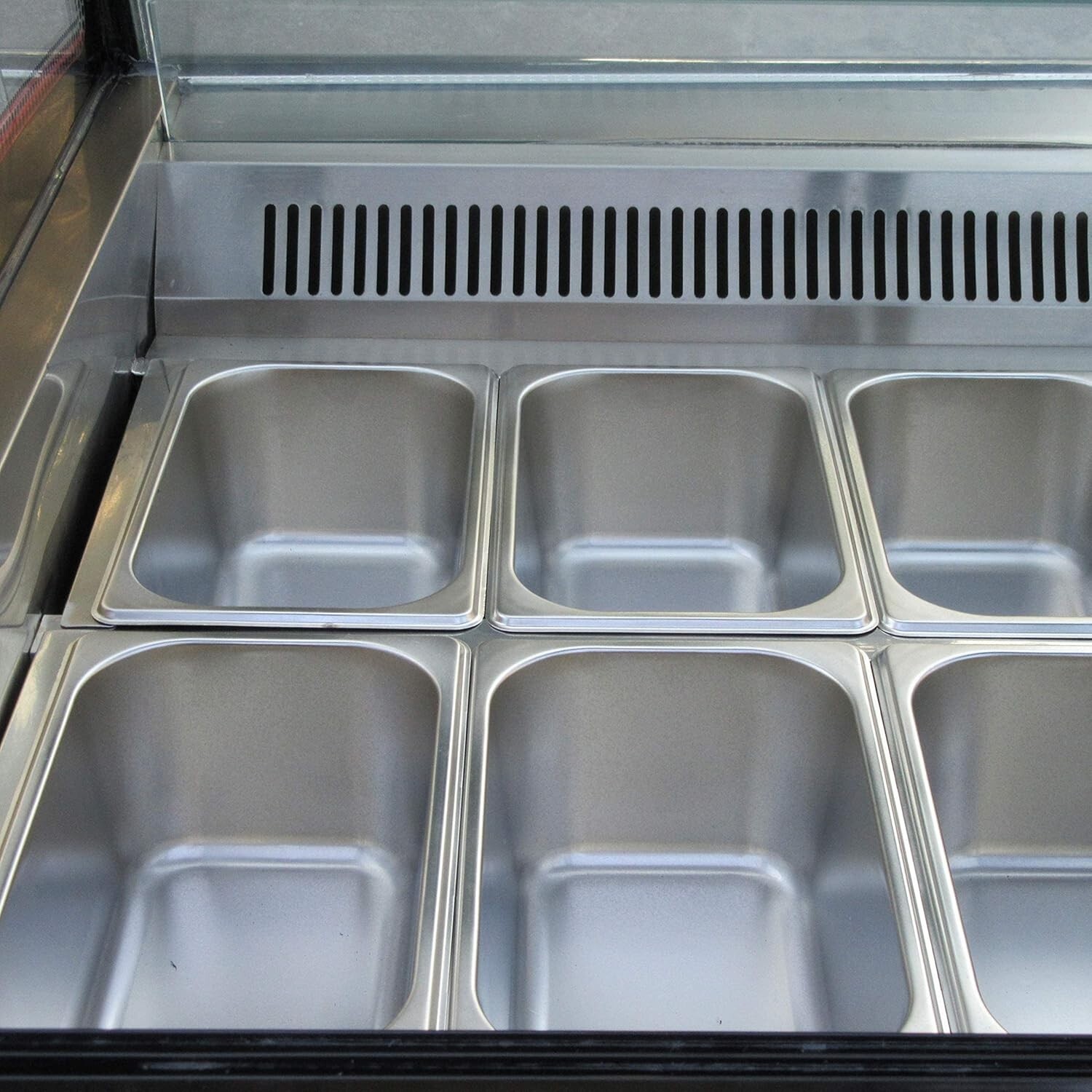 Kolice Air convection design 8 pans Gelato Display Freezer, anti-fog glass