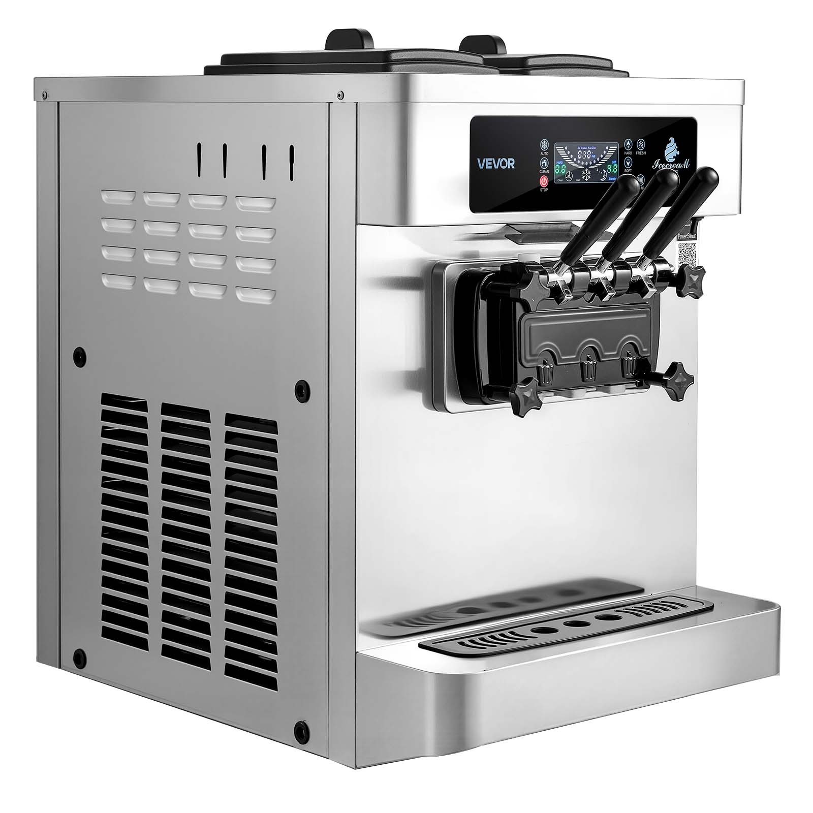 VEVOR Commercial Ice Cream Machine 2200W 3-Flavor Soft Serve Ice Cream Maker