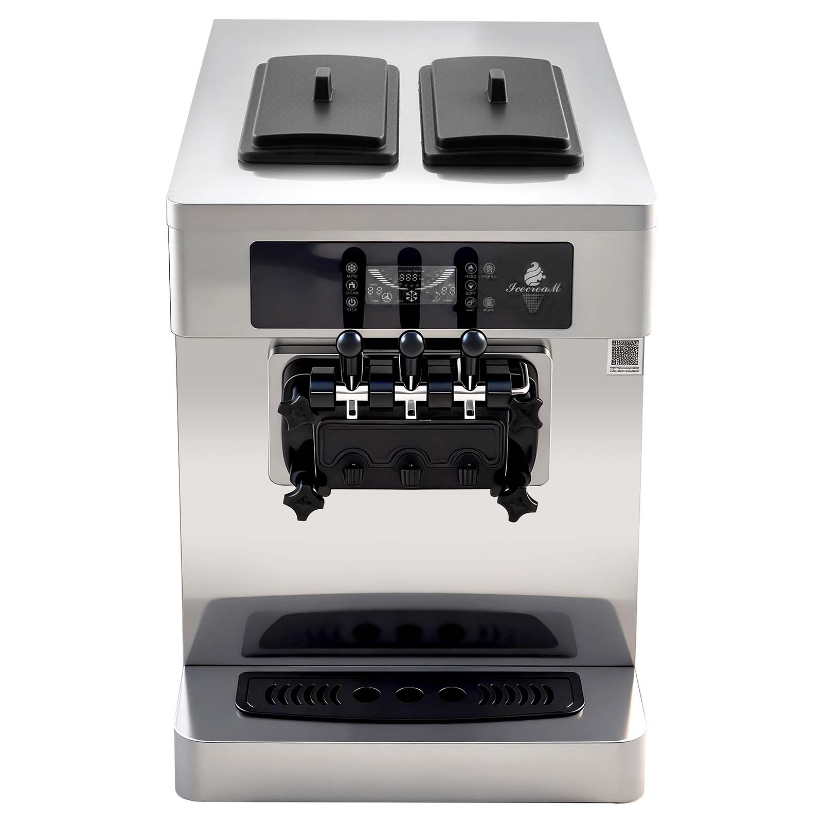 Uimoso Commercial Soft Serve Ice Cream Maker 2200W with 3 Flavors