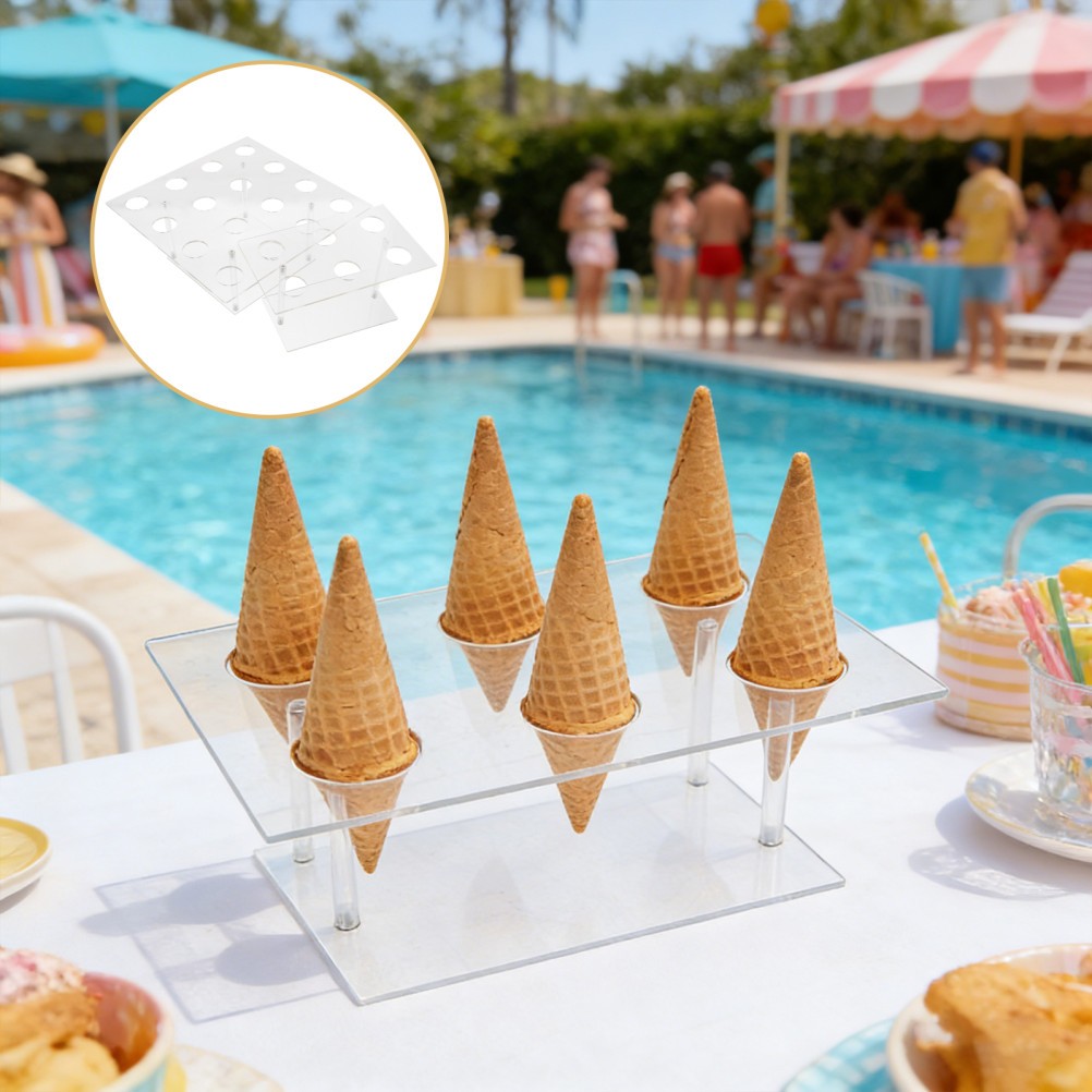 2 Pcs Ice Cream Holder Cone Holders for Appetizers Storage Stand