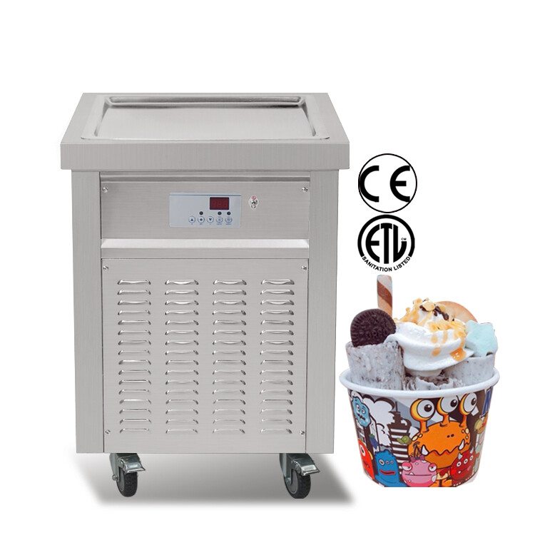 USA Kolice ETL Commercial Roll Ice Cream Machine,21″x21″ Square Pan,Auto Defrost