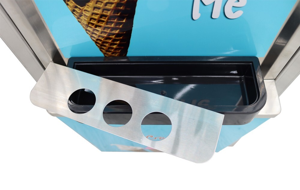 110V Soft Serve Ice Cream Maker Stainless Steel w/ Universal Wheels LCD Control