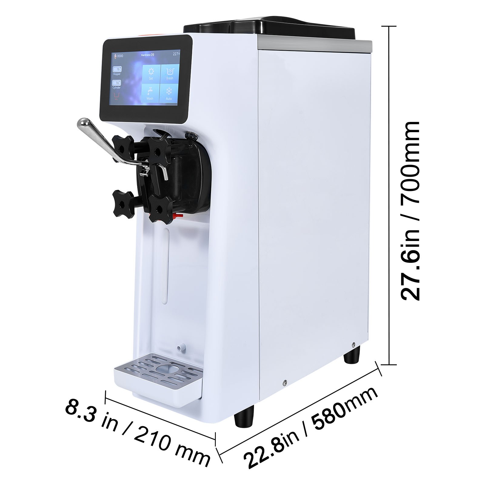 VEVOR Soft Serve Ice Cream Machine Maker 10L/H Yield Single Flavor Countertop