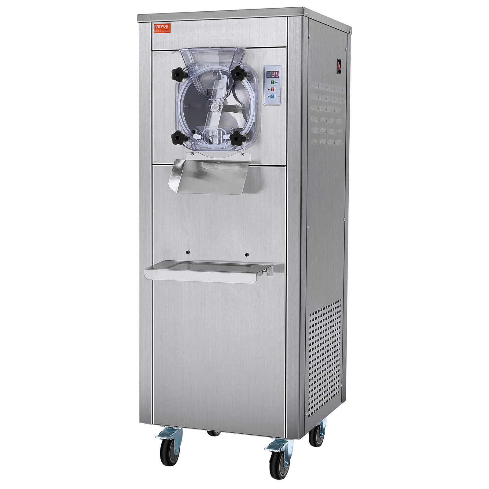 VEVOR Commercial Hard Serve Ice Cream Machine Maker 18 L/H Yield Single Flavor