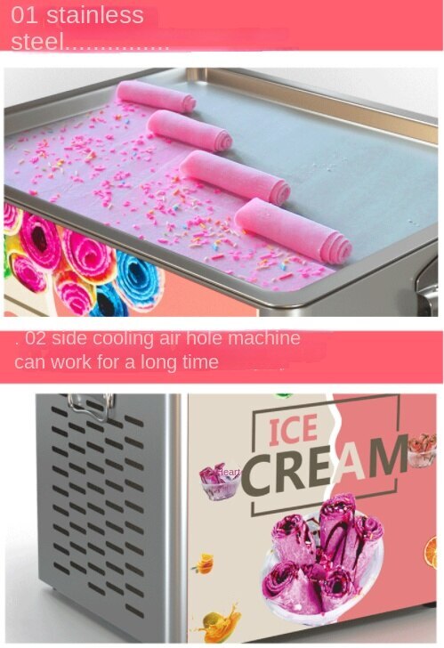 Commercial Mini Sand Ice Maker Stir Fried Yogurt And Ice Cream Maker