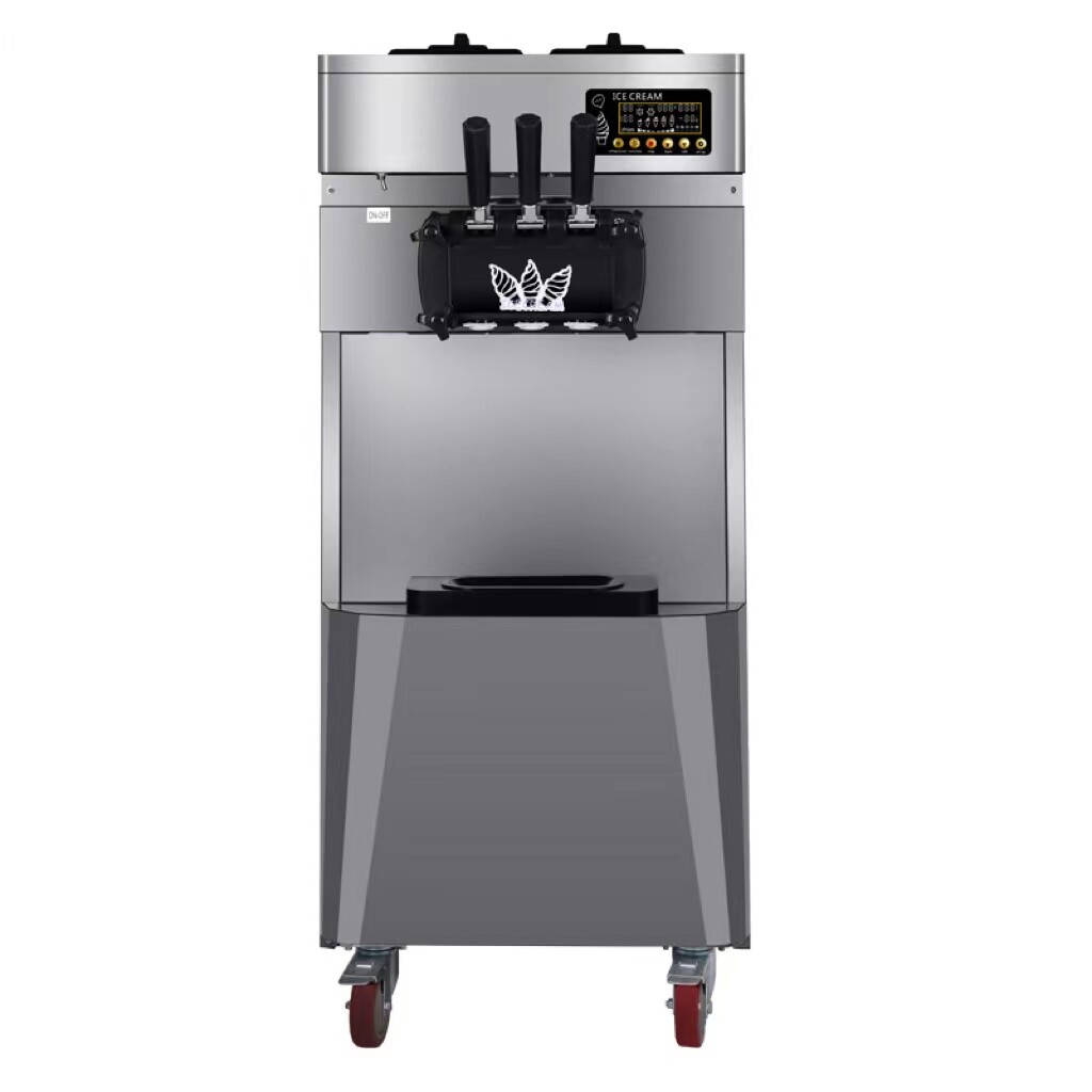 3Flavors Soft Serve Ice Cream Machine Commercial Ice Cream Maker Dual Compressor