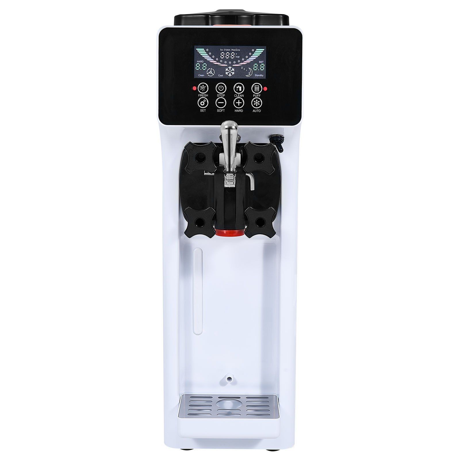 10.6QT/H 1000W Single Flavor Soft Serve Machine & 4L Hopper 1.6L Cylinder