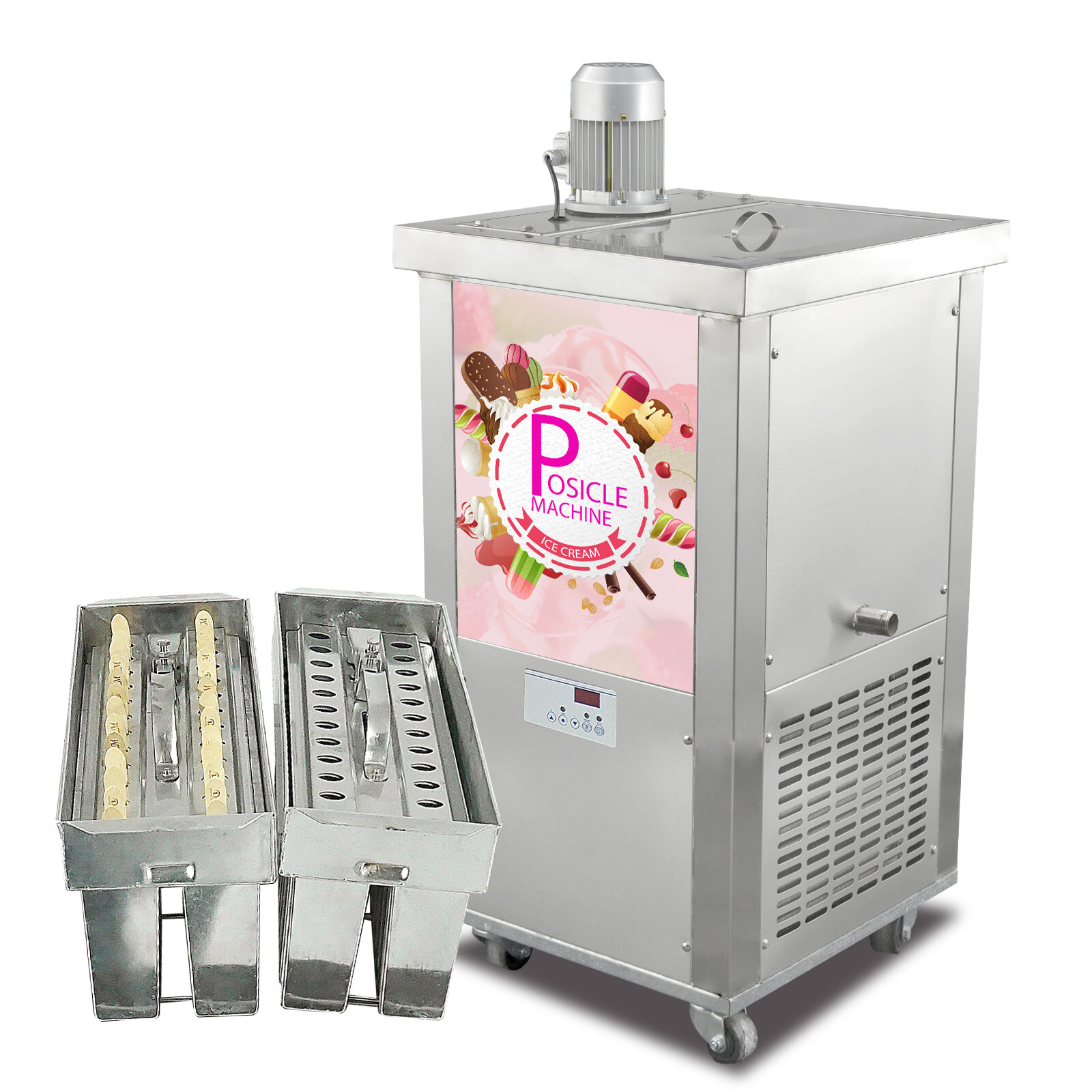 USA 2 Slim Molds ice Popsicle Machine, ice pop Machine,ice Lolly Making Machine