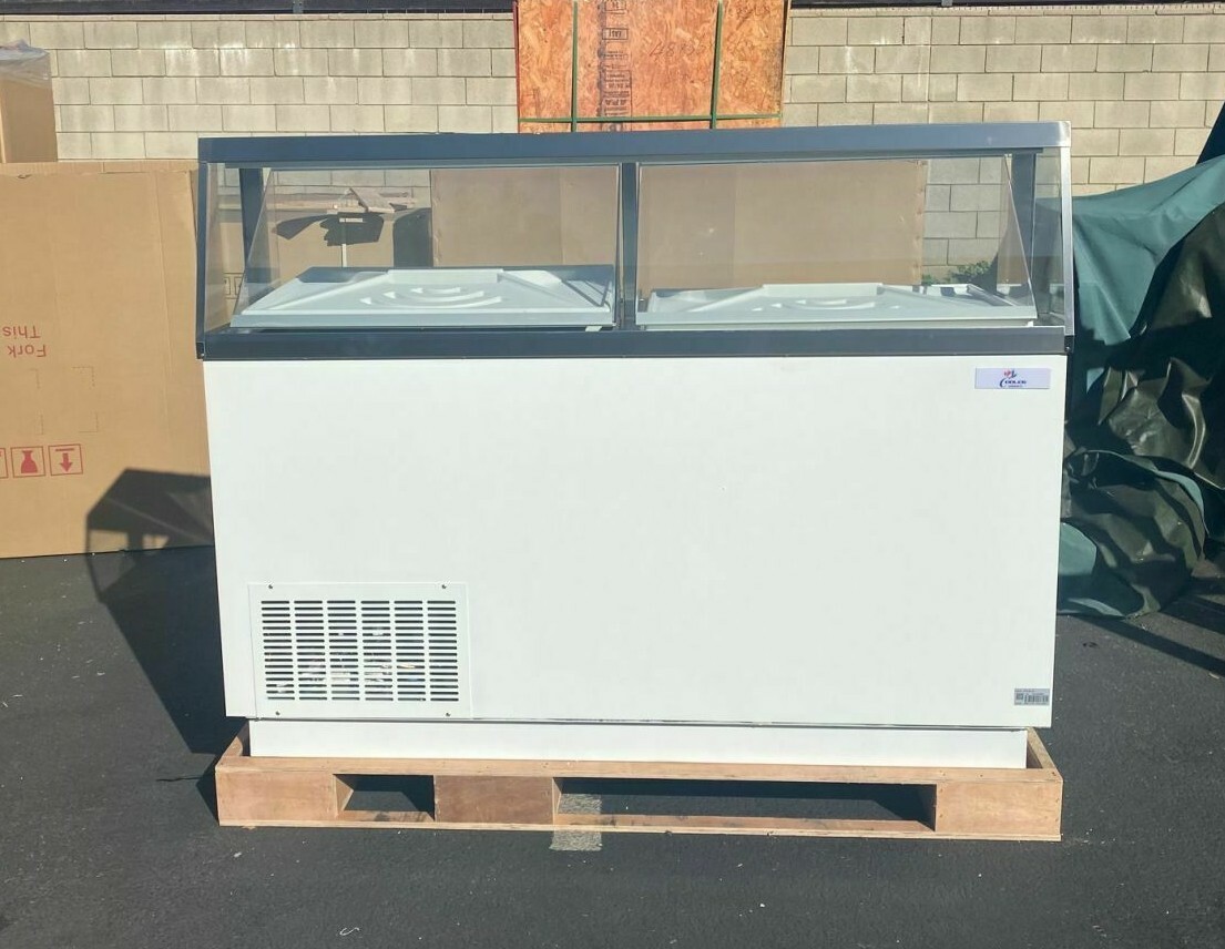 NEW 68″ Ice Cream Gelato 12 Tub Freezer Top Glass Nice Modern Display NSF ETL