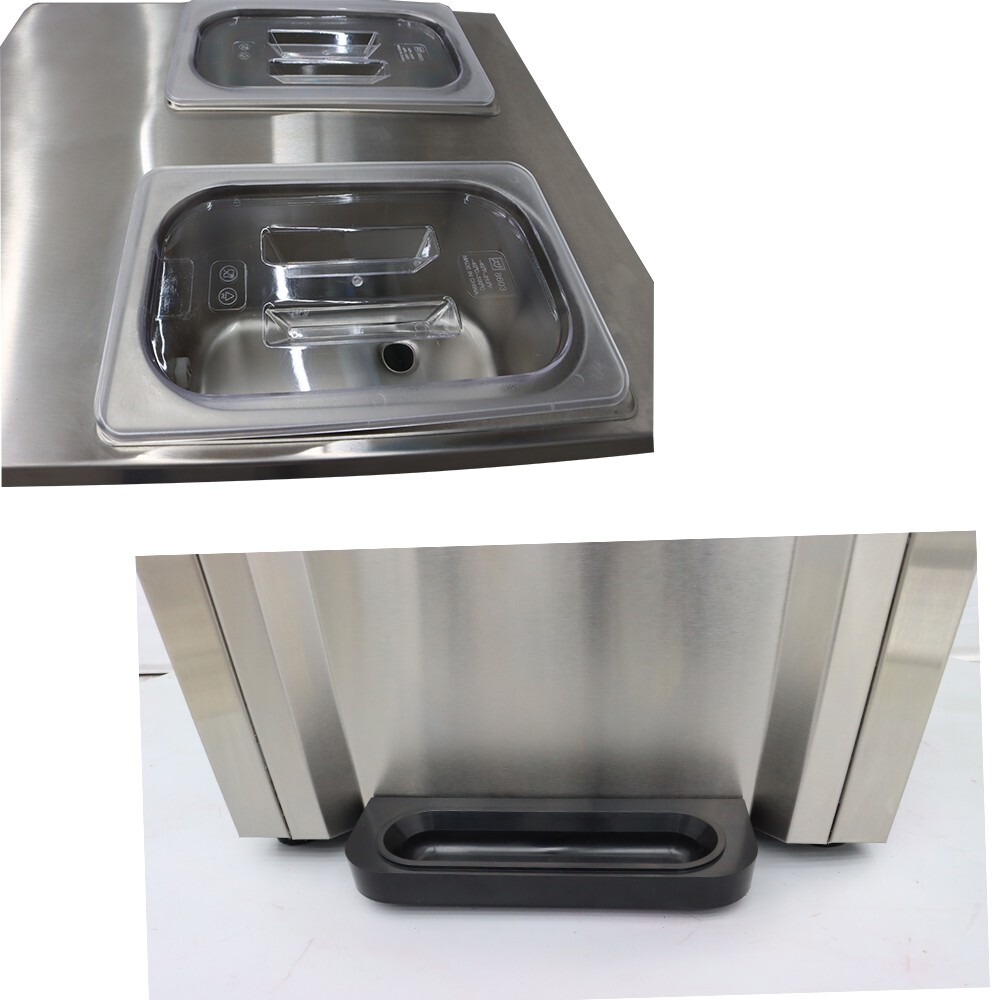 110V 3 Flavors Soft Ice Cream Machine Stainless Steel Double Cylinders 16-18L/H