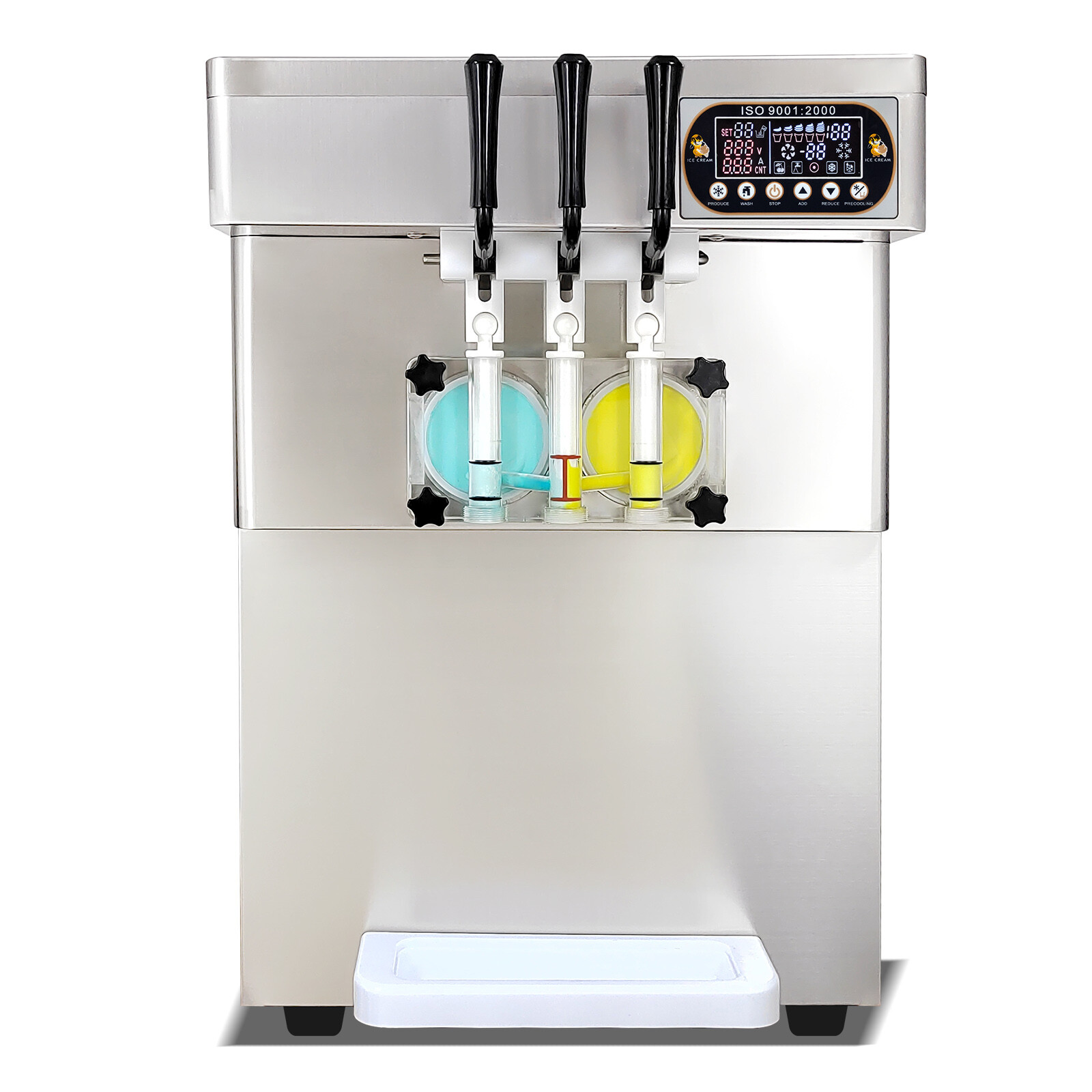 90% NEW ETL Commercial countertop 2+1 mixed flavors soft ice cream machine