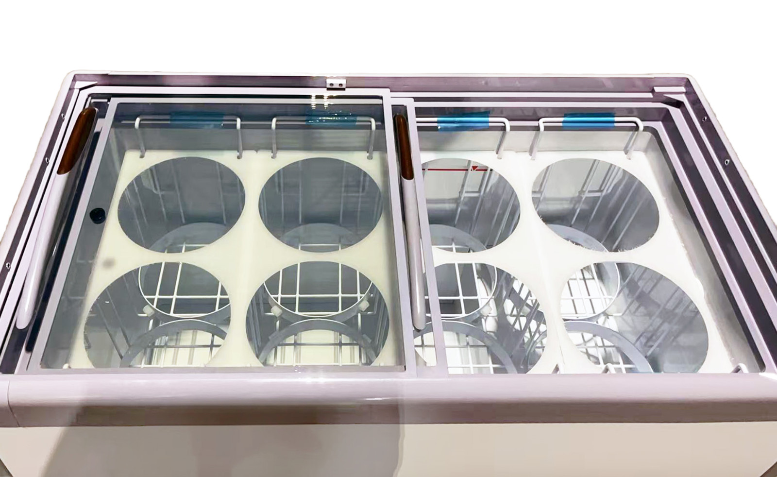 49″ Commercial Gelato Chest Freezer Glass Door 8 Tubs Ice Cream Display NSF