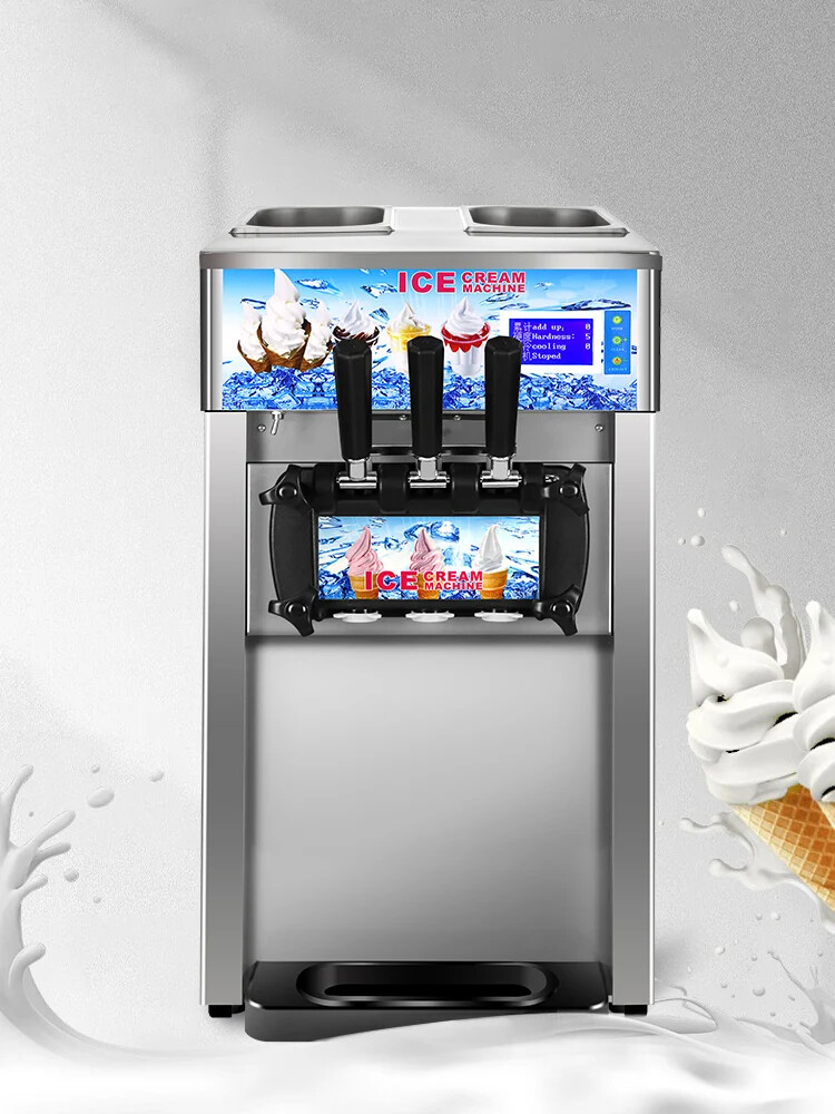18L/H Maker 3 Flavors Home Commercial Ice Cream Machine Countertop Soft Serve